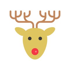 reindeer. cute christmas and winter related set,flat design suitable for use as material