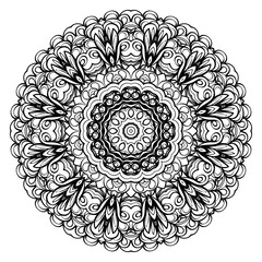 Beautiful round flower mandala. Vector illustration. Abstract