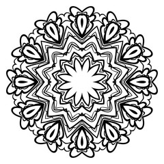Beautiful round flower mandala. Vector illustration. Abstract