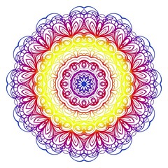 Sacred oriental mandala. color floral ornament. Abstract shapes in Asian style. Vector Illustration