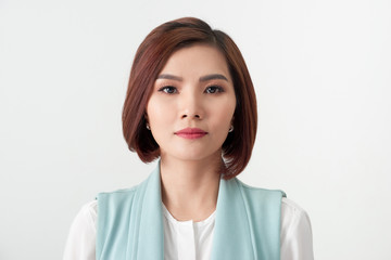 Fototapeta premium portrait of successful business woman. Isolated on white