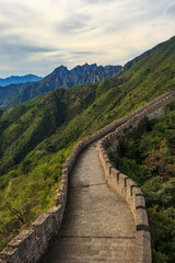 One of remote parts of the Great Wall of China in the Mutianyu village near Beijing