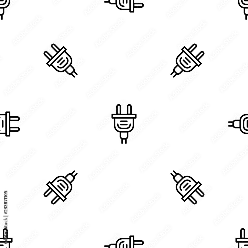 Poster electric plug pattern seamless vector repeat for any web design