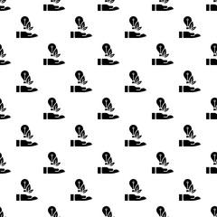 Eco bulb care hand pattern seamless vector repeat for any web design