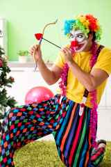 Funny clown in Christmas celebration concept 