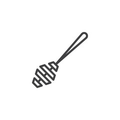 Honey dipper outline icon. linear style sign for mobile concept and web design. honey spoon simple line vector icon. Symbol, logo illustration. Pixel perfect vector graphics