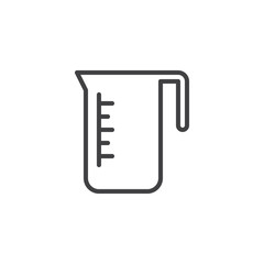 Measuring cup outline icon. linear style sign for mobile concept and web design. Food jug simple line vector icon. Symbol, logo illustration. Pixel perfect vector graphics