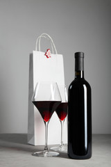 Red wine for Christmas, festive atmosphere.