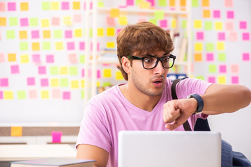 Student preparing for exams with many conflicting priorities 