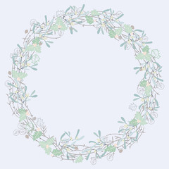 Holly wreath, invitation template