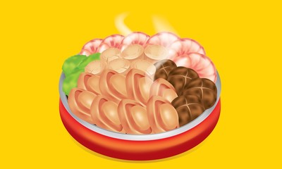 A traditional Chinese dish name Poon Choi or Pen Chai.