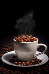 hot coffee with steam