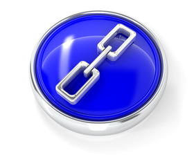 Chain icon on glossy blue round button