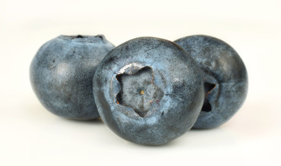 blueberry closed up macro isolated on white