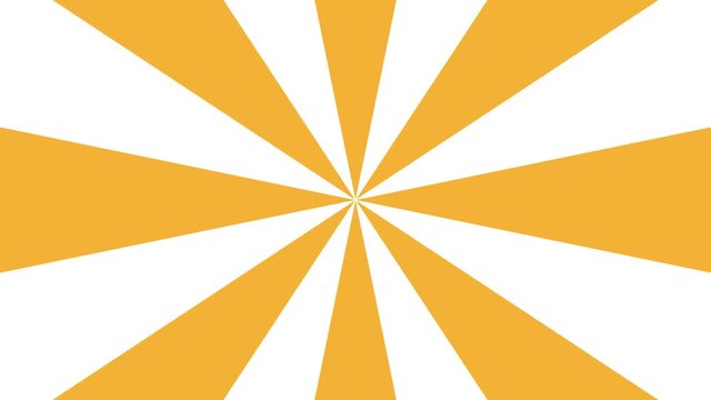 Rotating yellow rays pattern on white background

