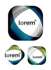 Set of geometric shape convergence logo design templates