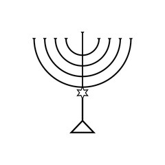 Menorah for Hanukkah, Vector illustration. Religion icon.