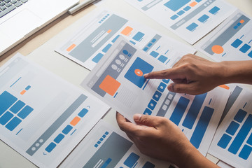 Website designer Creative planning application developer development draft sketch drawing template...