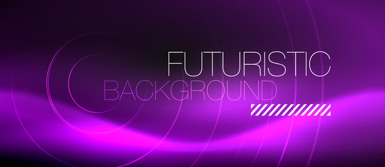 Dark abstract background with glowing neon circles