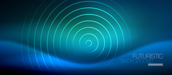 Neon glowing circles background