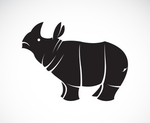 Vector of rhinoceros on a white background. Wild Animals. Easy editable layered vector illustration.