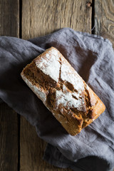 Unleavened bread on a wooden table