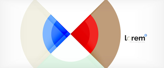 Fototapeta premium Modern geometric circles abstract background, colorful round shapes with shadow effects