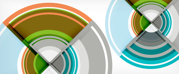 Obraz premium Modern geometric circles abstract background, colorful round shapes with shadow effects