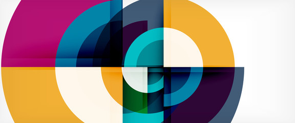 Fototapeta premium Circle abstract background, geometric modern design template