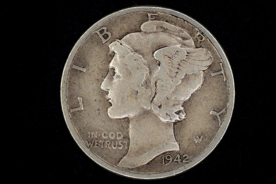 Old Liberty Mercury head silver dime
