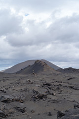 Desert stone volcanic landscape in Lanzarote, Canary Islands