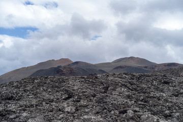 Rugged landscape of volcanic rock, Lanzarote Island, Canary Islands, Spain