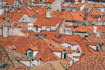 Rooftops of old houses in Dubrovnik
