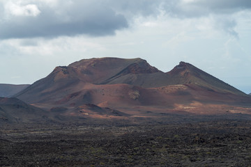 Rugged landscape of volcanic rock, Lanzarote Island, Canary Islands, Spain