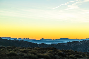 Fototapeta na wymiar Amazing landscape of sky and mountains in Sierra Nevada, Spain