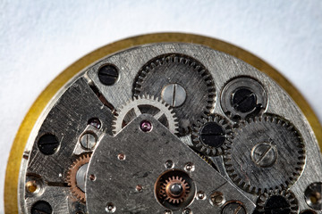 clockwork old mechanical watch, high resolution and detail