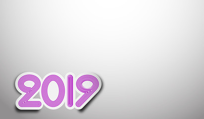 numbers 2019 on a gray background