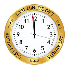 Golden Clock. Last Minute Gift One Minute Before Twelve