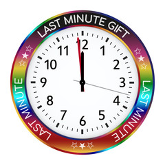 Obraz na płótnie Canvas Colorful Clock. Last Minute Gift Ideas! One Minute Left