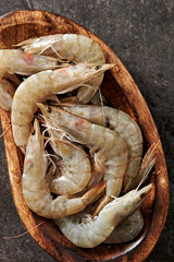Fresh raw shrimps 