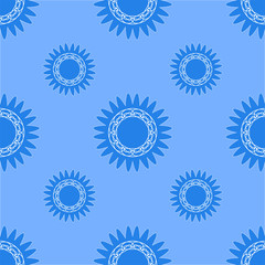 Seamless texture of geometric shapes in blue tones. Hand drawn fabric, gift wrap, wall art design.