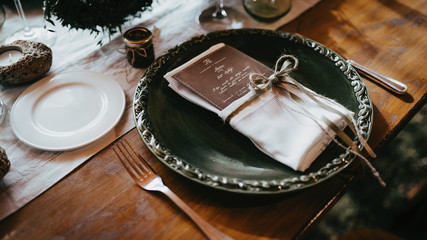 table with wedding decorations