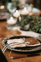 table with wedding decorations