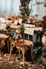 table with wedding decorations