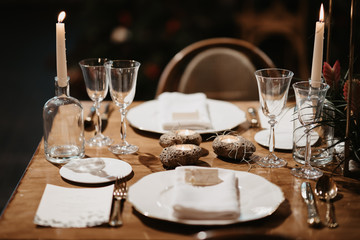 table with wedding decorations