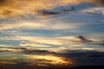 The beauty of the sky and clouds of a sunrise morning.