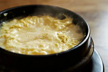 Keuken spatwand met foto Korean steamed eggs  © mnimage