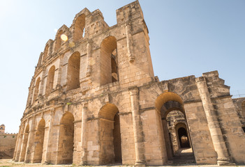 Naklejka premium Roman amphitheater in El Djem Tunisia