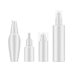 Cosmetic bottles - beauty skin care product containers, vector mockup