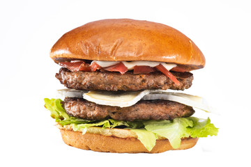 Delecious hamburger isolated on white background